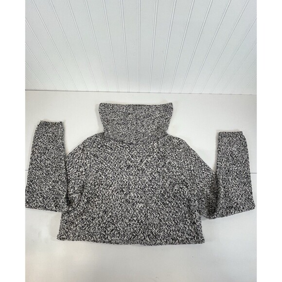 Dana Buchman Black/White‎ Cowl/Turtleneck Chunky Woven Long Sweater Sz Large - Picture 4 of 11